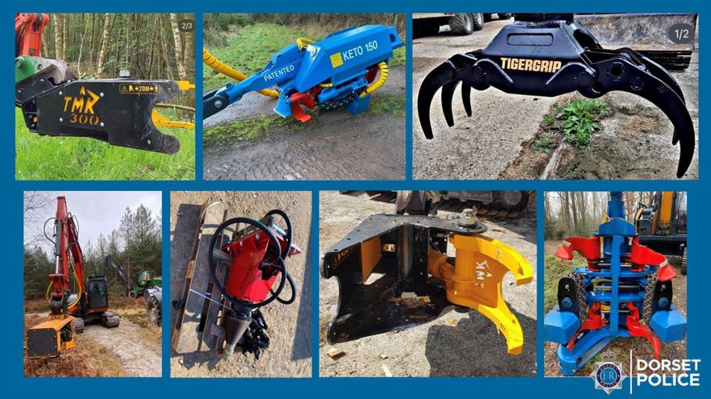 Some of the items taken in the raid at a site near Wareham. Photo: Dorset Police