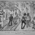 When illustrator Frederick Walker visited in 1863, he judged ‘gammy’ legs from quarrying accidents so characteristic that he sketched this cartoon, ‘The High Street of Swanage and its principal inhabitants’
