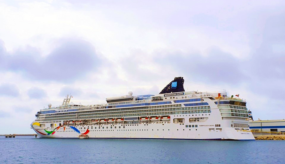 The Norwegian Dawn cruise ship at Portland. Picture: Portland Dock