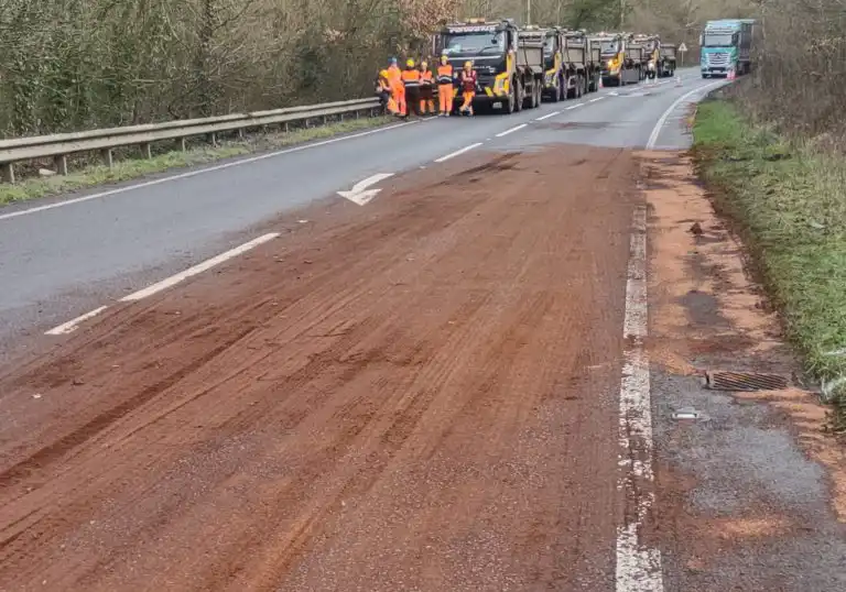 The A358 between Taunton and Ilminster closed after a crash on Wednesday. Picture: Somerset Council