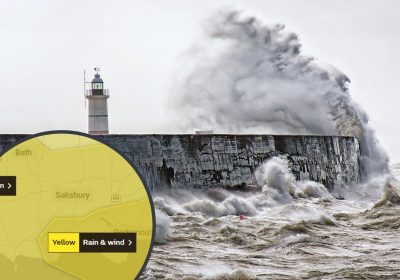 Weather warnings are in place for the south of England, including Dorset, Somerset, Wiltshire and Hampshire