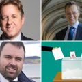 Clockwise from top left: Marcus Fysh, Michael Tomlinson and Chris Loder would face a battle to keep their seats, according to YouGov