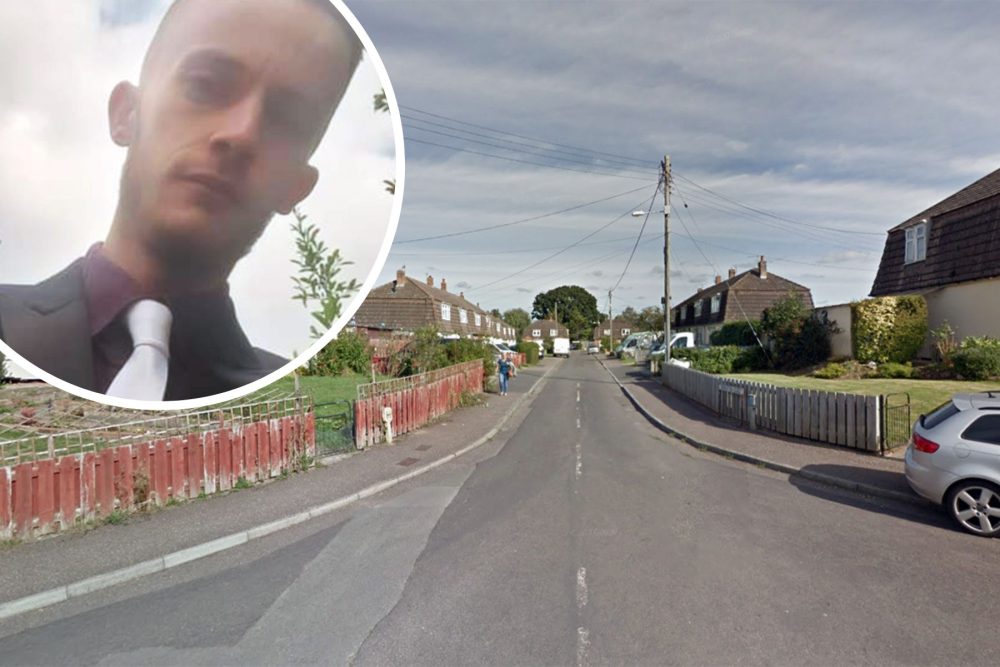 Jordan Simcock, inset, died after police were called to an incident in Coronation Close, Ruishton, Taunton. Pictures: Avon & Somerset Police/Google