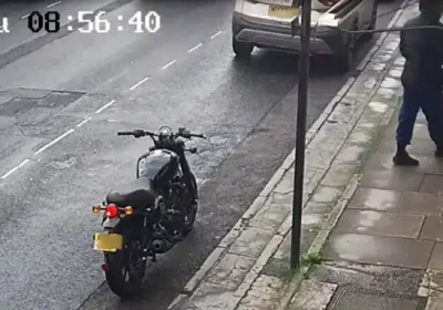 Police are hopeful someone may be able to identify the motorbike in the images. Picture: Avon & Somerset Police