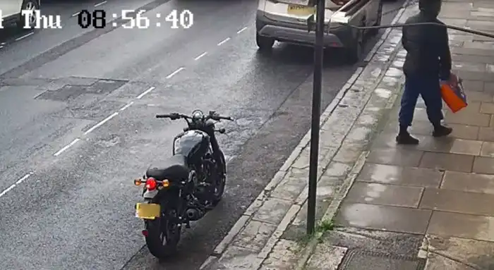 Police are hopeful someone may be able to identify the motorbike in the images. Picture: Avon & Somerset Police