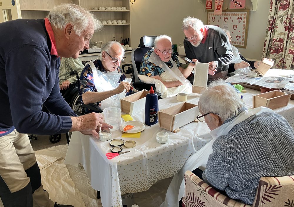 The first meeting of the Men's Shed group at Beauchamp House, in Hatch Beauchamp, near Taunton