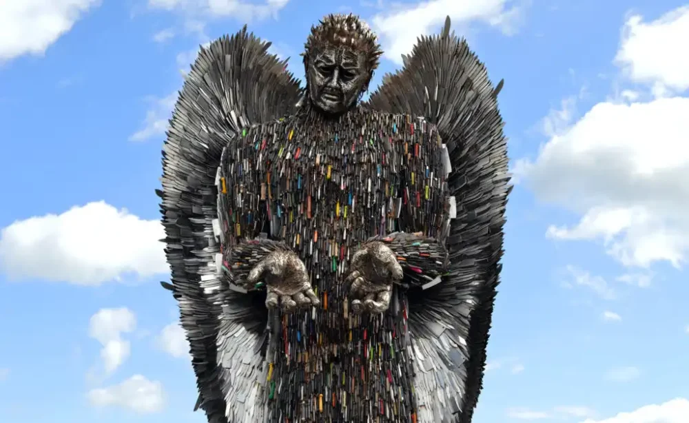 The Knife Angel will be unveiled by Emma Webber in Taunton on April 3. Picture: British Ironwork Centre