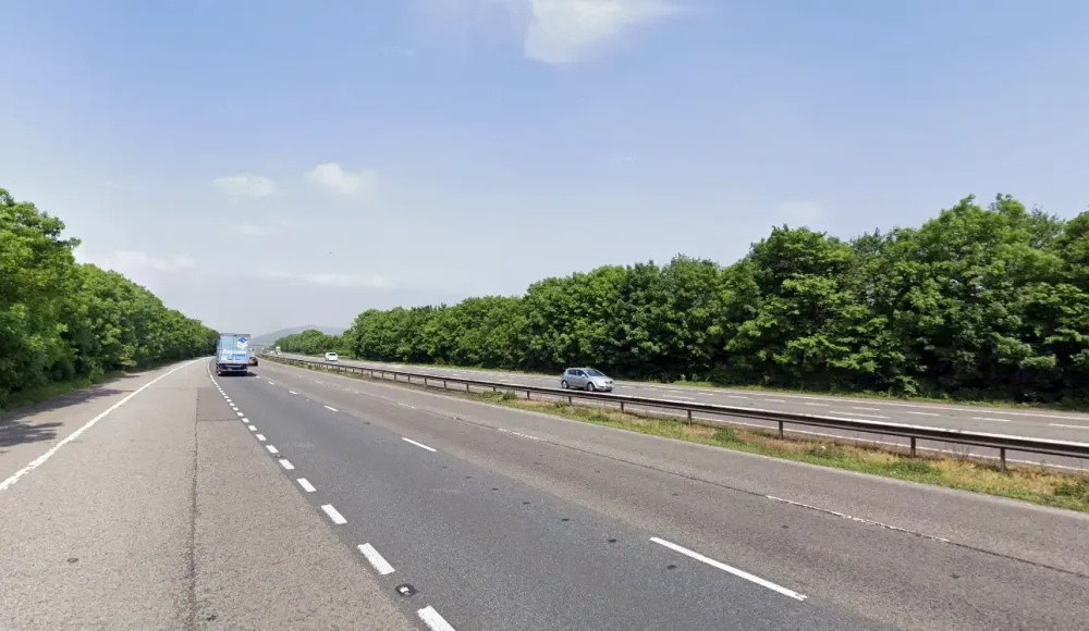 The M5 is closed in both directions between junctions 21 and 19 after a tree fell on power lines. Picture: Google