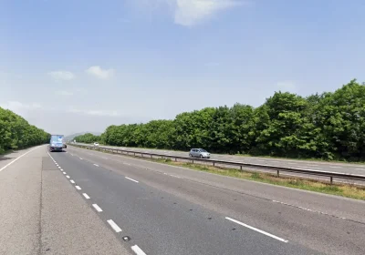 The M5 is closed in both directions between junctions 21 and 19 after a tree fell on power lines. Picture: Google
