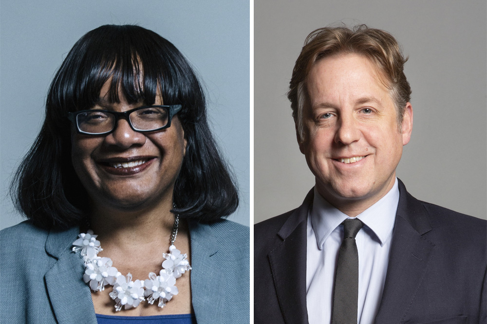 Marcus Fysh and Diane Abbott.