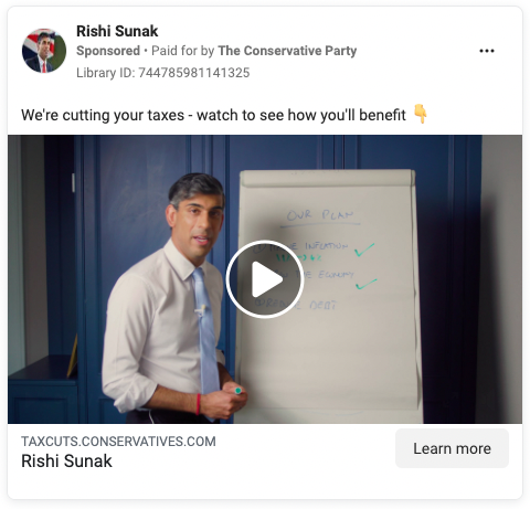 Rishi Sunak posted this ad after the Budget on March 6