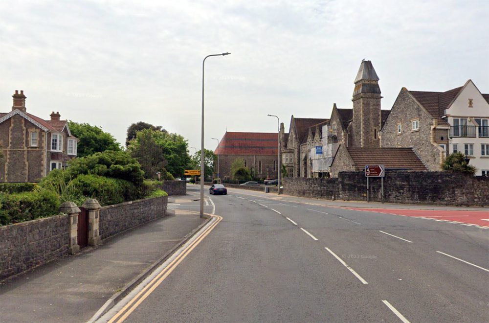 The crash happened in Royal Sands, Weston super Mare, this morning. Picture: Google