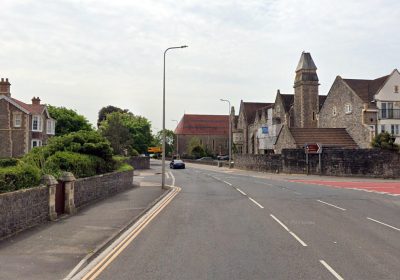 The crash happened in Royal Sands, Weston super Mare, this morning. Picture: Google
