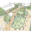 An illustration of how the community hub/local centre could look. Picture: Grass Roots Planning Ltd/Somerset Council