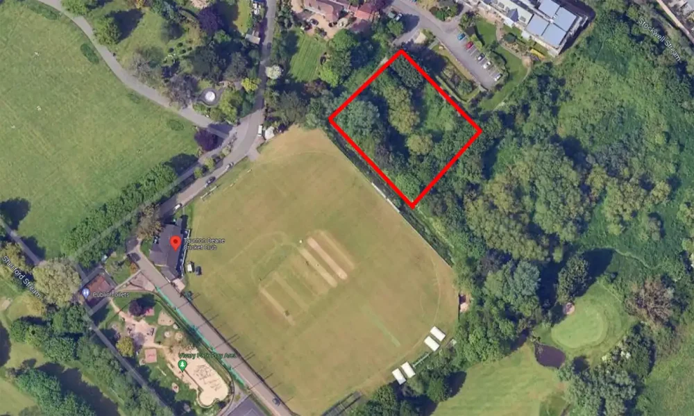 An aerial view of the land where the car park would be created. Picture: Google