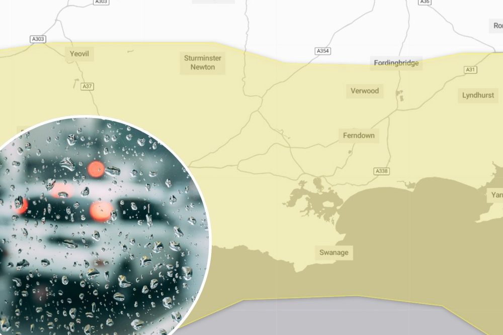 A weather warning covering Somerset, Wiltshire and Dorset is in place on Thursday. Picture: Met Office