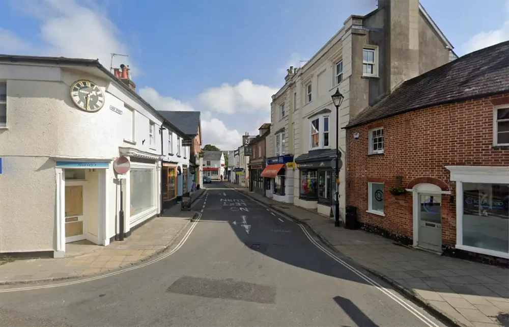 The alleged assault happened in Wimborne High Street in December. Picture: Google