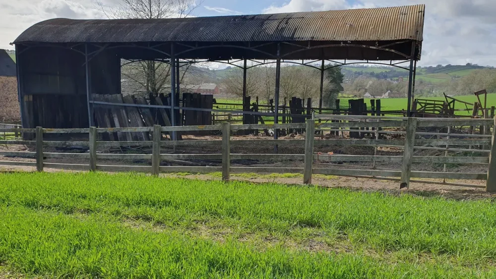 The fire destroyed a barn at a farm off Taunton Road, Wiveliscombe, on Sunday, March 17. Picture: Avon & Somerset Police