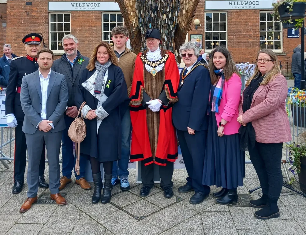 The Mayor of Taunton and charity representatives were among those at the unveiling. Picture: Somerset Council