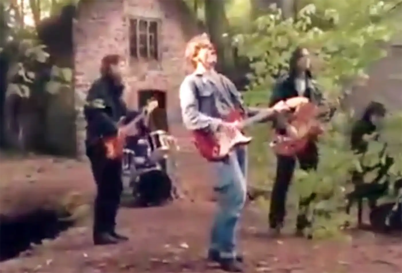 Bryan Adams and band in the woods near Horton, West Somerset