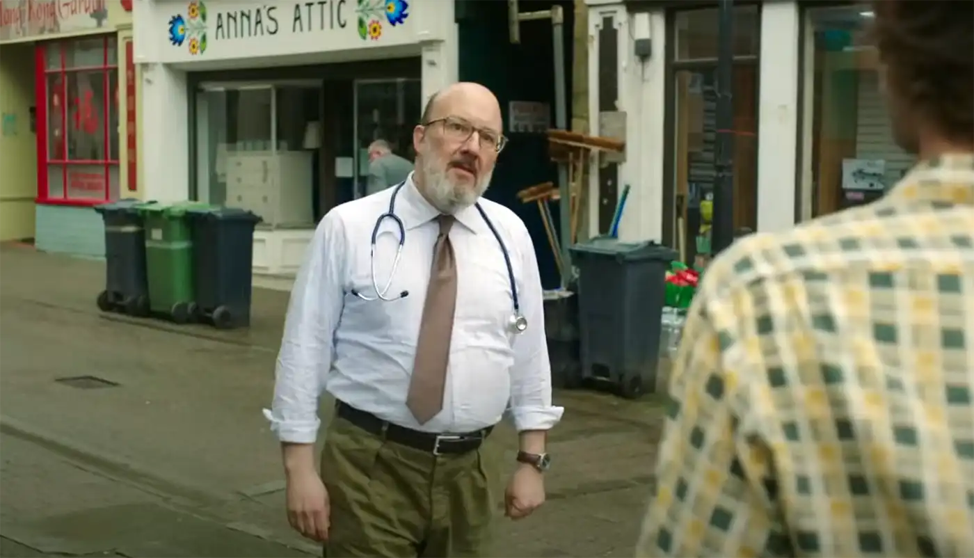 Shepton Mallet providing the backdrop in Good Boy