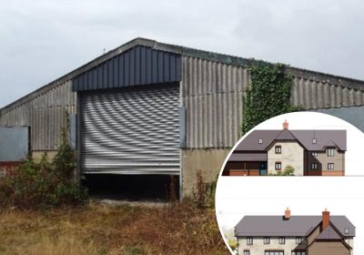 The barn in Chantry, near Frome, could be demolished and replaced by five homes