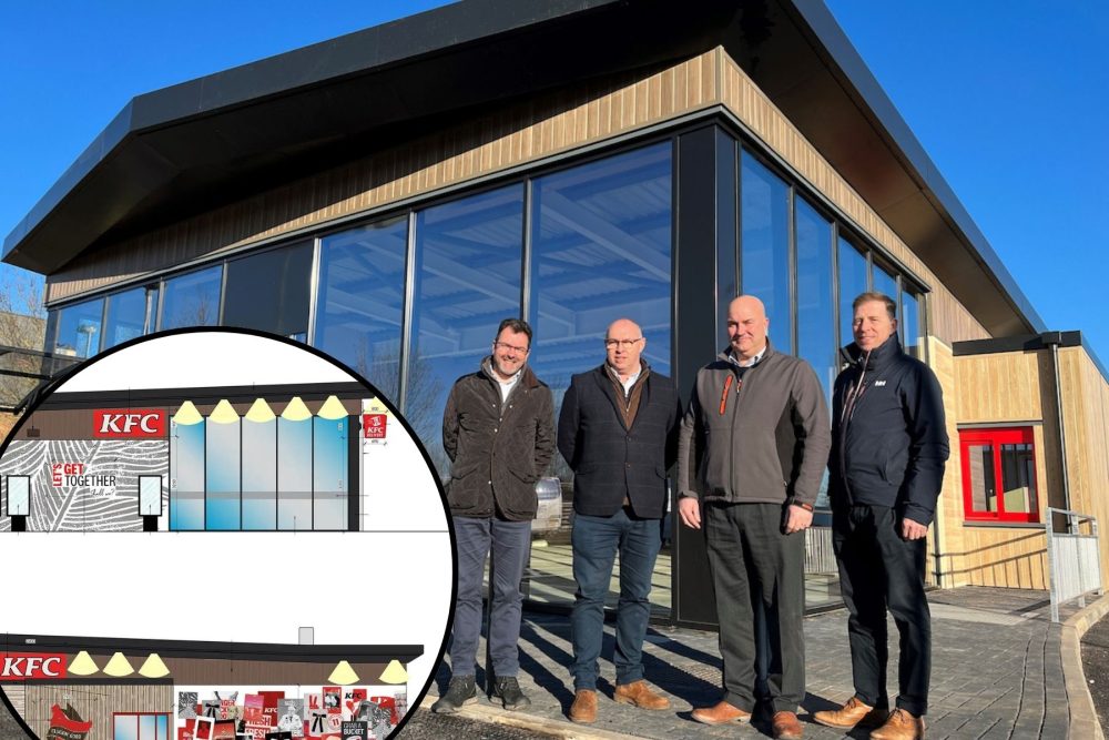 The building at Westpark 26 and inset, how the new signs could look