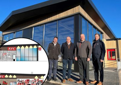 The building at Westpark 26 and inset, how the new signs could look