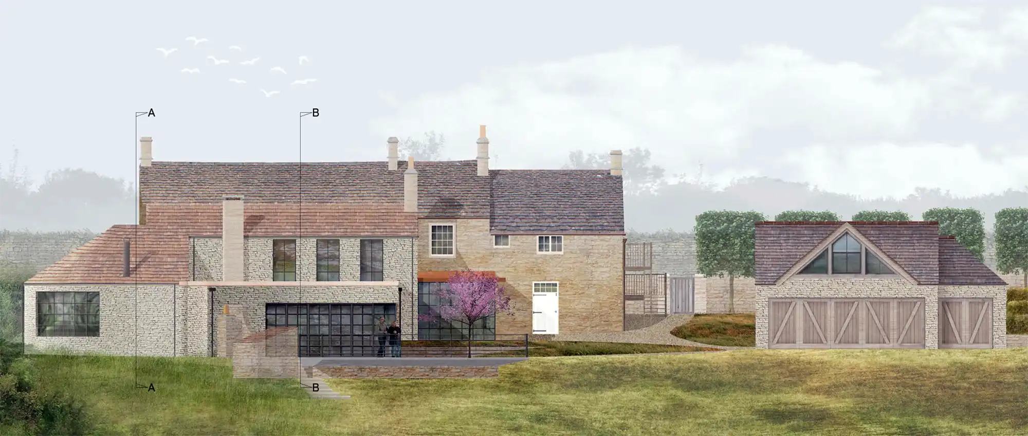 How the redeveloped rear of the property could look. Picture: Classic Architecture/Somerset Council