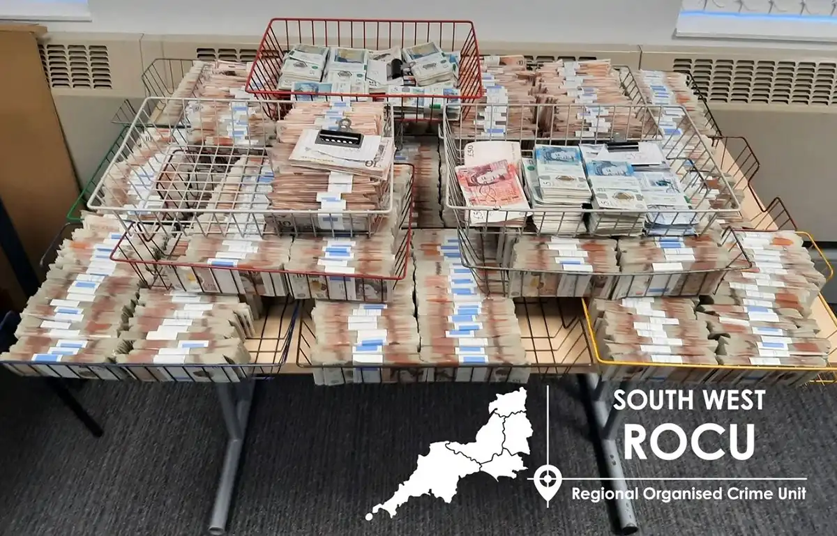 Money seized by officers involved in the probe. Picture: SWROCU