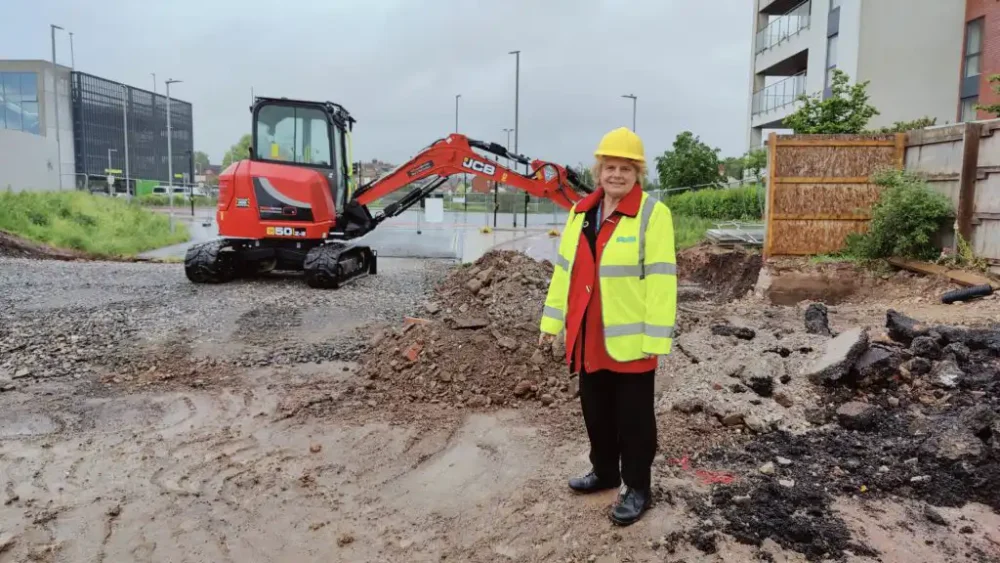 Cllr Ros Wyke at the site of the new link in Taunton. Picture: Somerset Council