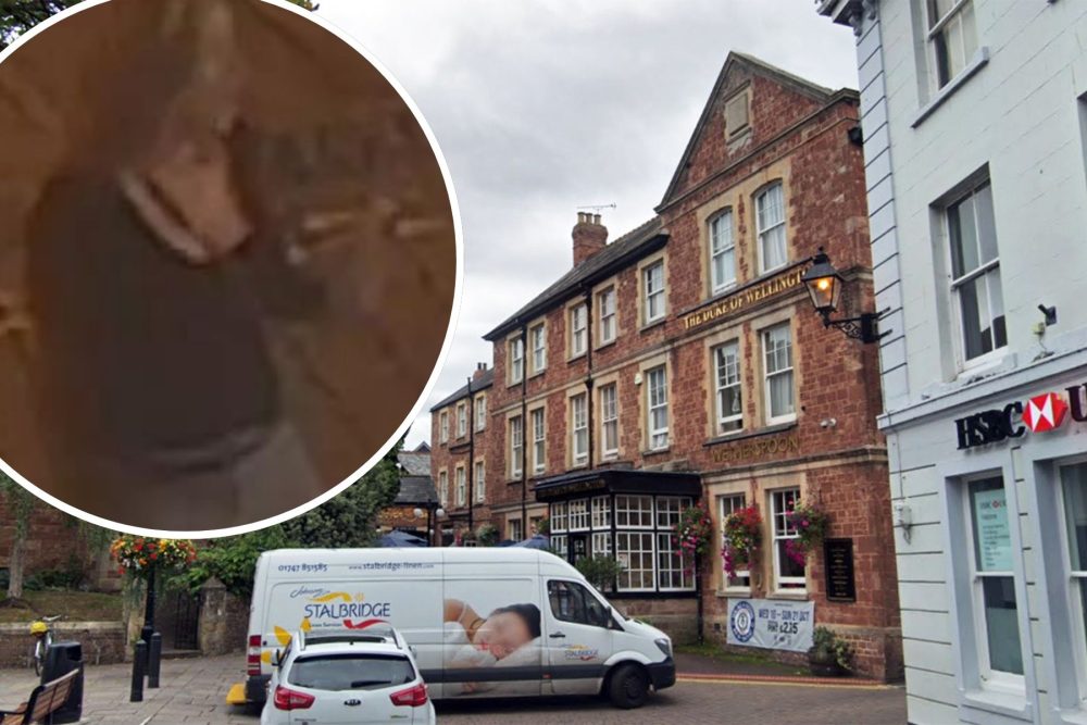 Police are keen to trace this person after an incident outside the Duke of Wellington in Minehead. Pictures: Avon & Somerset Police/Google