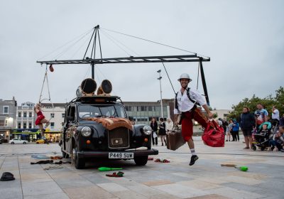 Pirates of the Carabena's Pirate Taxi will be wowing audiences with their acrobatic and arial circus skills Picture: Pirates of the Carabena
