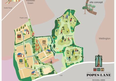 The plans would see a reduction in the buffer between Rockwell Green and Wellington Picture: Persimmon Homes South West