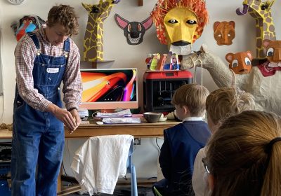 George Sutton, a recent Art History Graduate, hosted the workshops at Countess Gytha Primary School