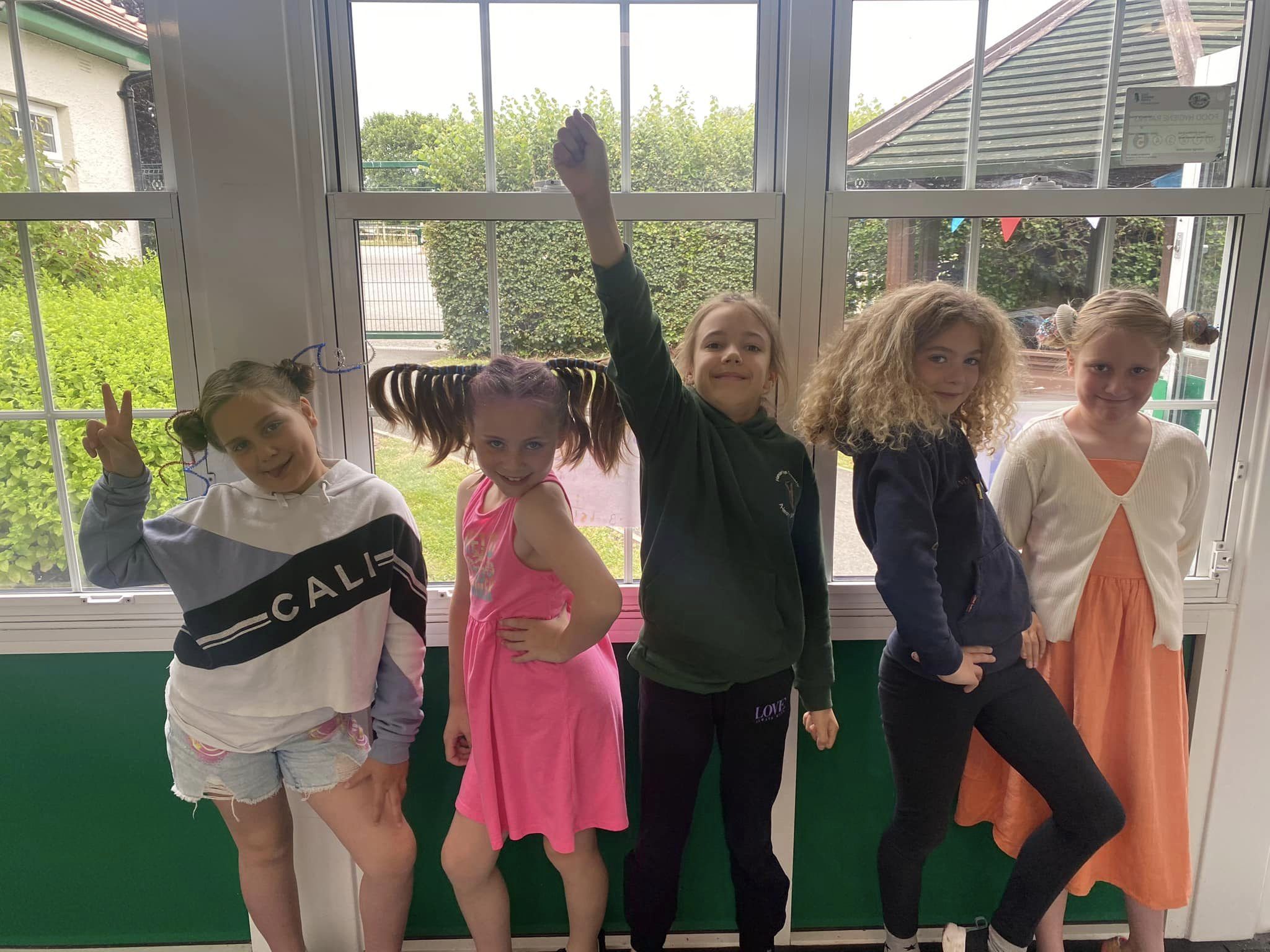 Pupils with their crazy hair Picture: Hambridge Primary School