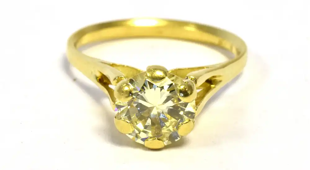 This 18ct gold diamond solitaire Tiffany style ring fetched £4,500 at Greenslade Taylor Hunt’s recent sale of jewellery, silverware and watches. Picture: GTH