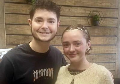 Game of Thrones star Maisie Williams in the Burnham cafe with a friend. Picture: Quick Bite Café