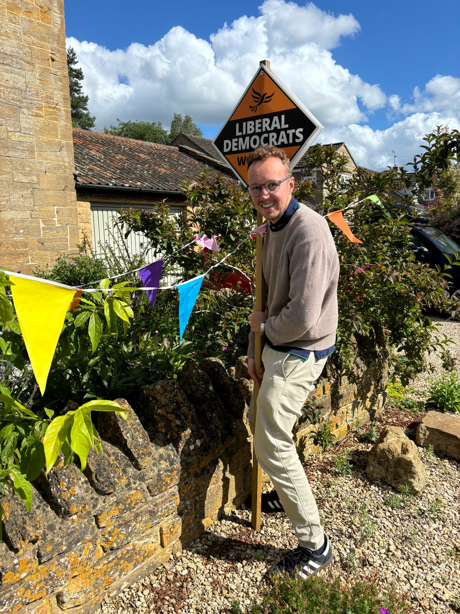 Mr Dance removing election signs Picture: Yeovil and South Somerset Lib Dems