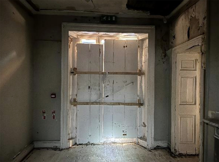 Woodlands Castle near Taunton has fallen into disrepair