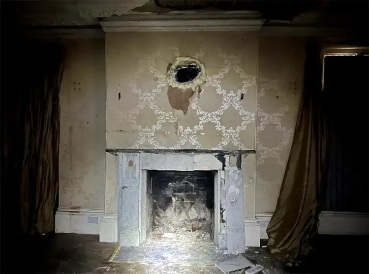 Woodlands Castle near Taunton has fallen into disrepair