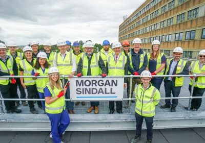 The topping out ceremony for the new theatre Picture: Somerset NHS Foundation Trust