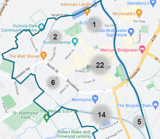 Anti-social hotspots as reported in May 2024 Picture: police.uk
