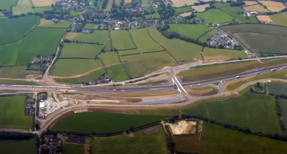 New aerial footage shows progress on the A303 project between Sparkford and Podimore roundabouts. Picture: National Highways