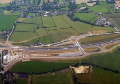 New aerial footage shows progress on the A303 project between Sparkford and Podimore roundabouts. Picture: National Highways