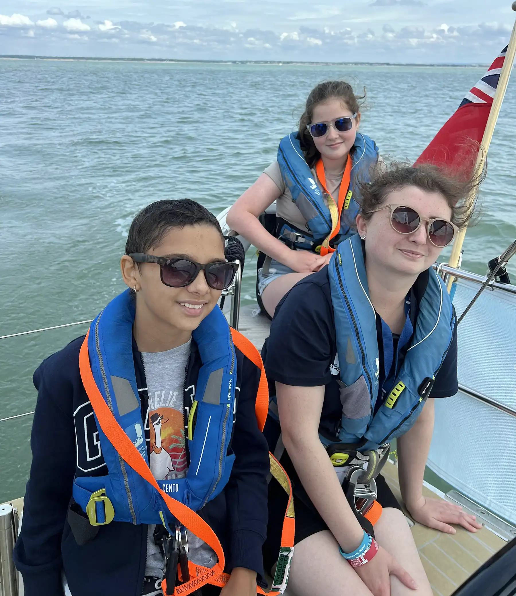 Amelie with some new friends sailing with the Ellen MacArthur Cancer Trust