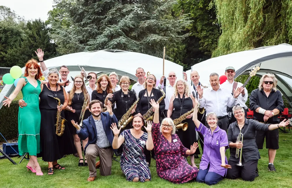 The Wessex Big Band joined the fun at Beauchamp House, in Hatch Beauchamp