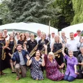 The Wessex Big Band joined the fun at Beauchamp House, in Hatch Beauchamp