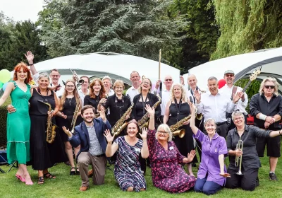 The Wessex Big Band joined the fun at Beauchamp House, in Hatch Beauchamp