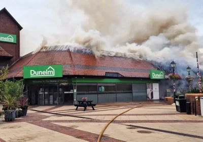 Dunelm, at the Quedam Centre in Yeovil, was badly damaged in the fire. Pictures: Sherborne Fire Station